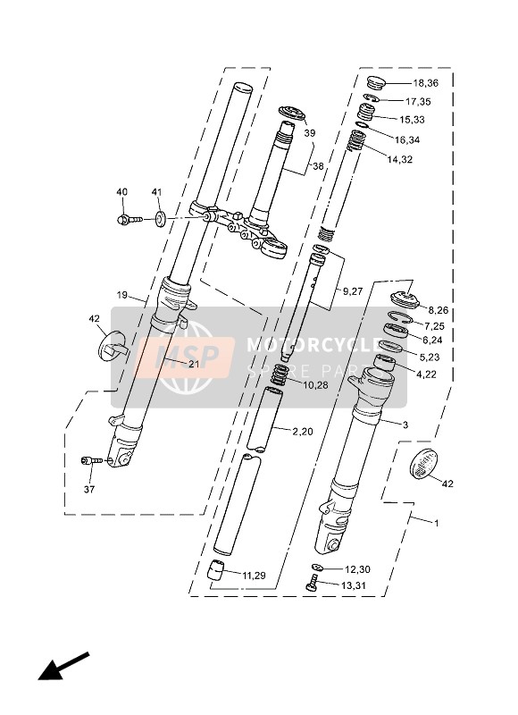 Yamaha TZR50 2004 Front Fork for a 2004 Yamaha TZR50